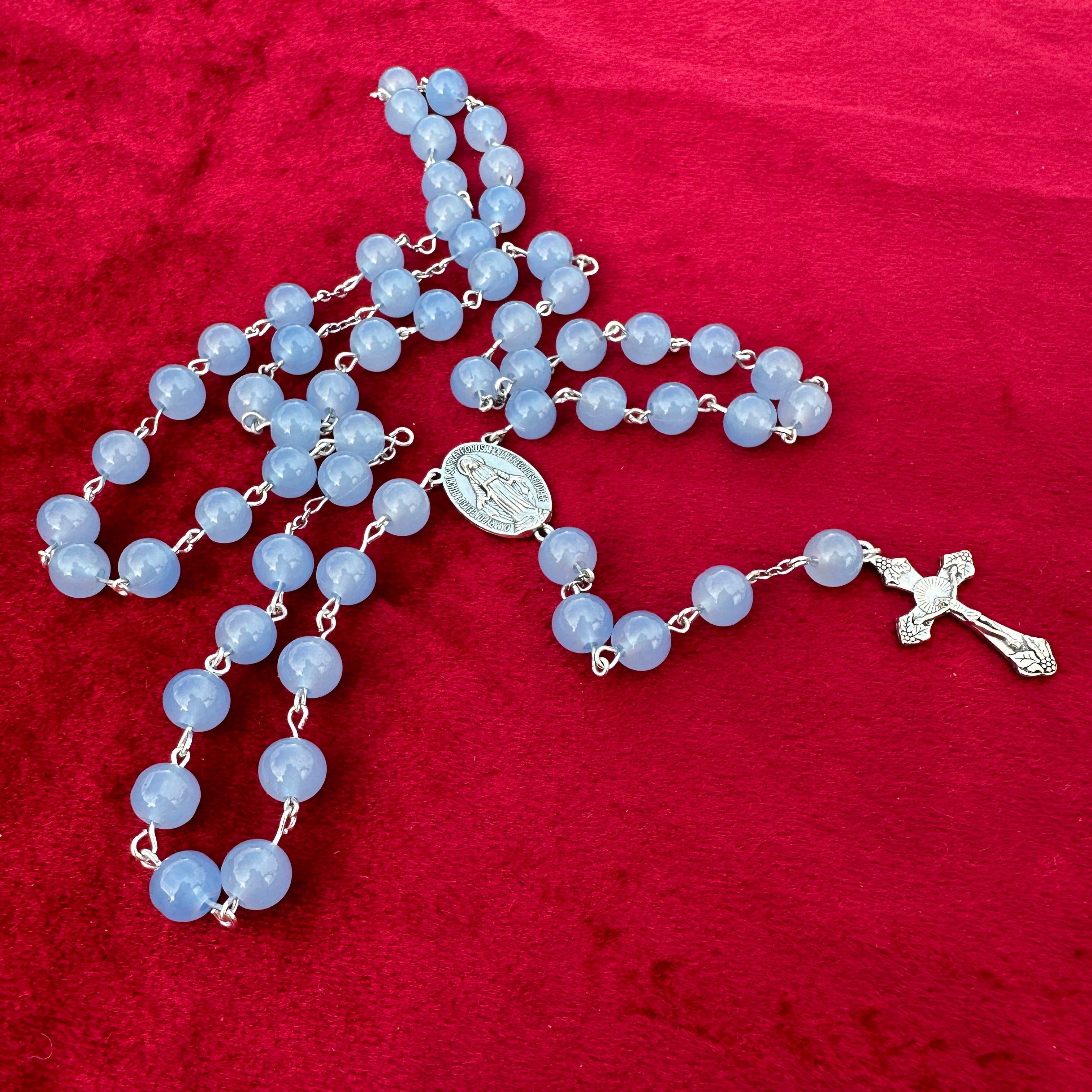 Handmade Blue Glass Rosary – Saint Michael's House