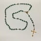 Catholic rosary beads green gold