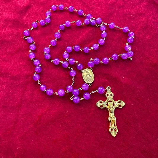 handmade purple glass rosary