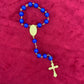 Handmade Blue Glass Single Decade Rosary.