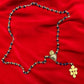 Handmade Blue Glass and Gold Rosary