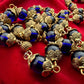Handmade Blue Glass and Gold Rosary