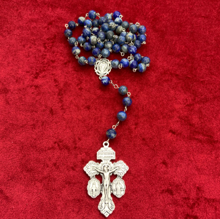 Catholic Rosary Beads Blue Green