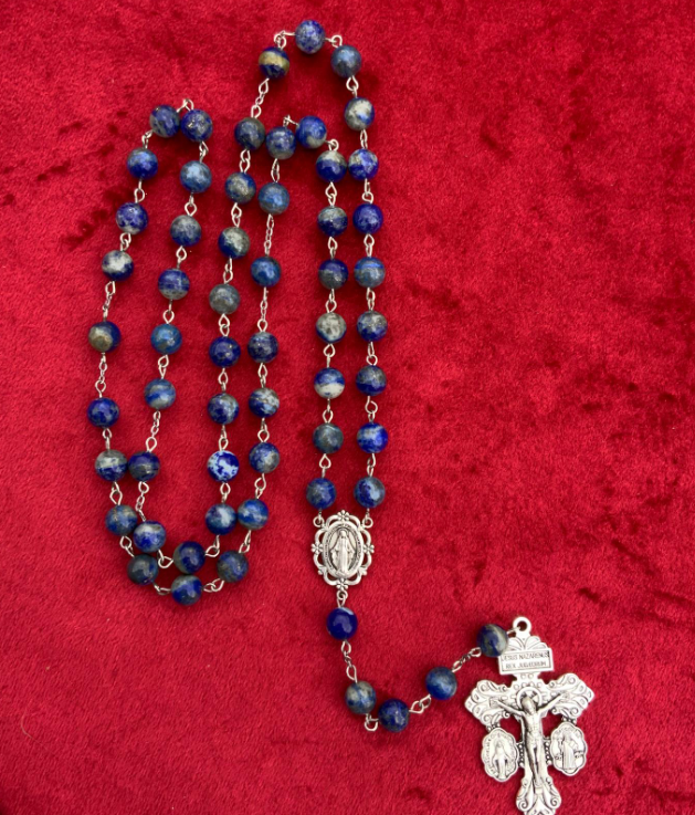 Catholic Rosary Beads Blue Green