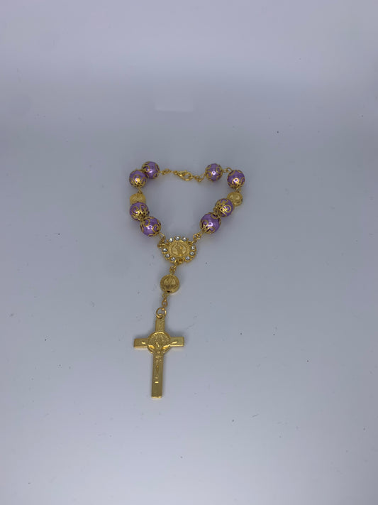 single decade rosary pink