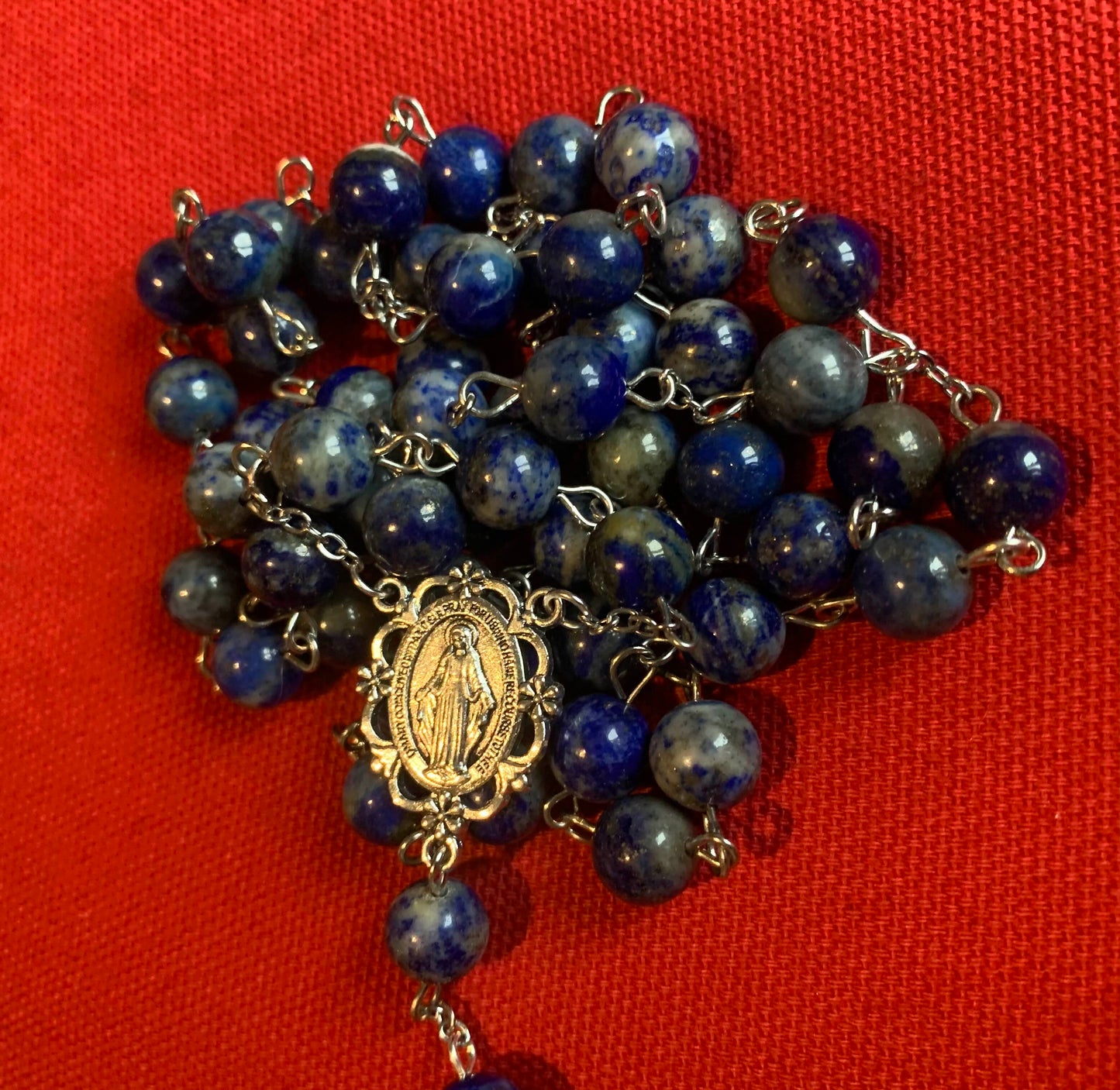 Handmade Lapis Lazuli Rosary With Celtic Crucifix