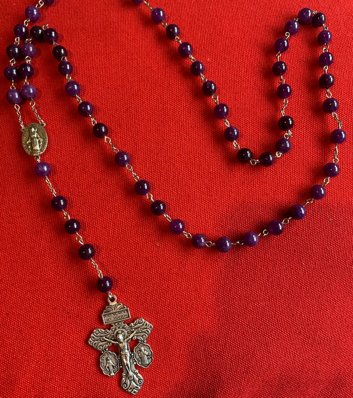 Handmade Rosary Amethyst Rosary Catholic gift