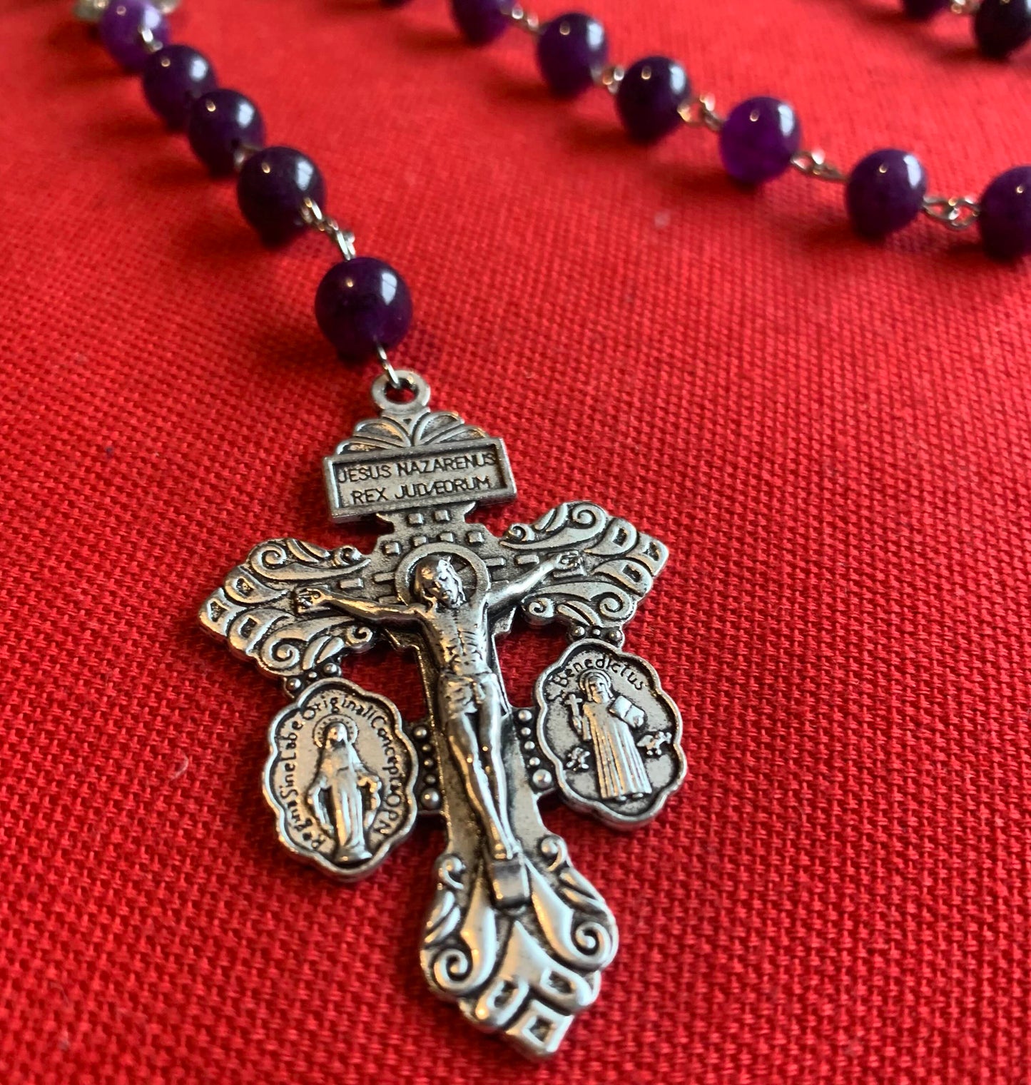 Handmade Rosary Amethyst Rosary Catholic gift