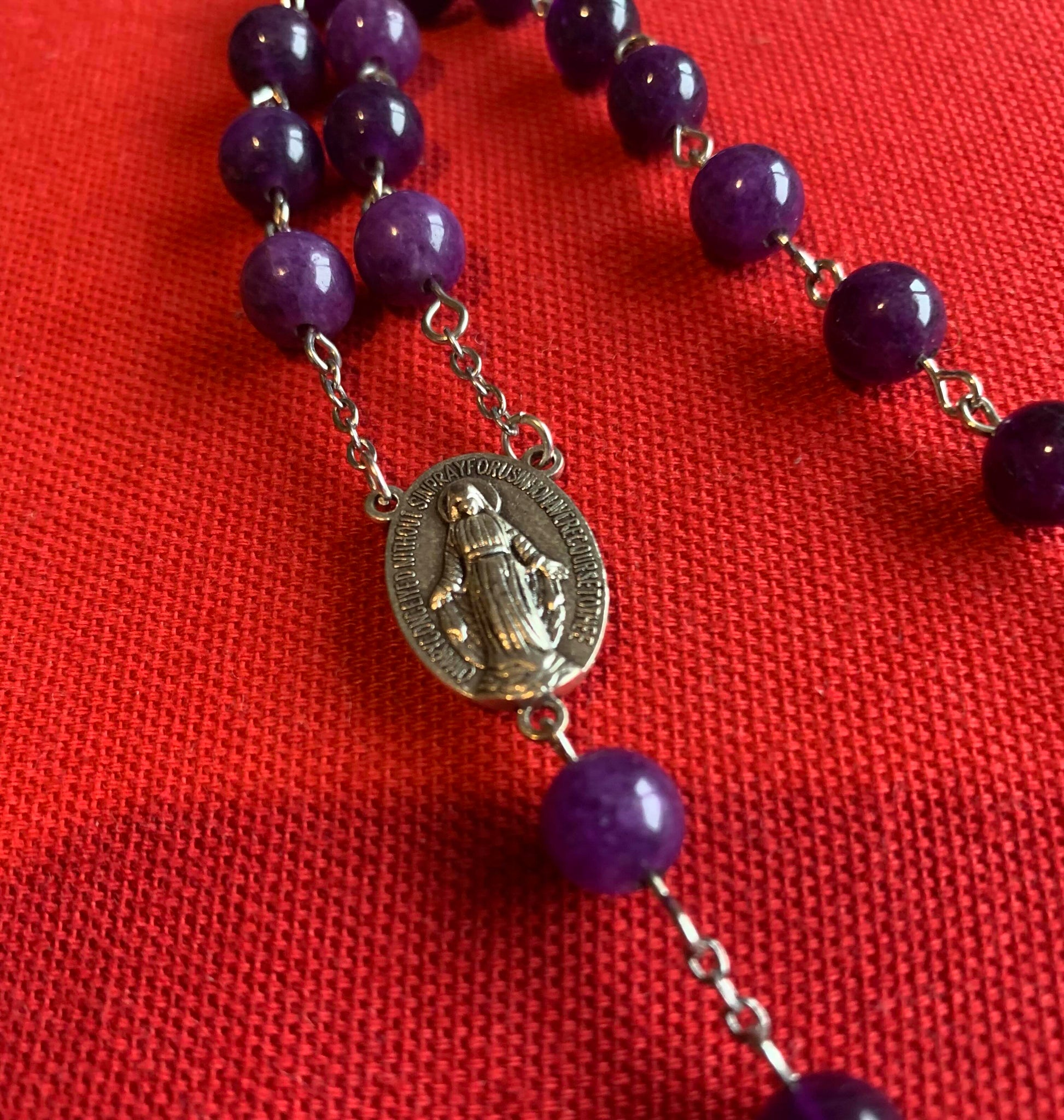 Handmade Rosary Amethyst Rosary Catholic gift