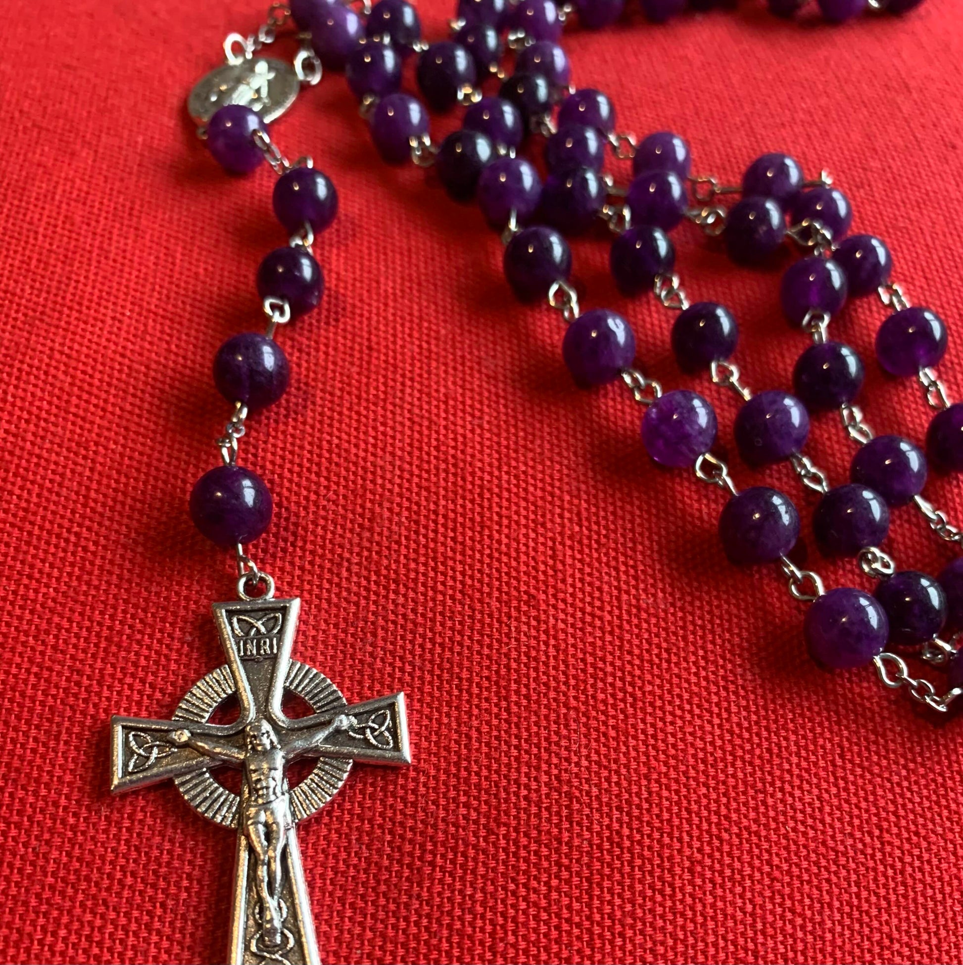 Handmade Rosary Amethyst Rosary Catholic gift