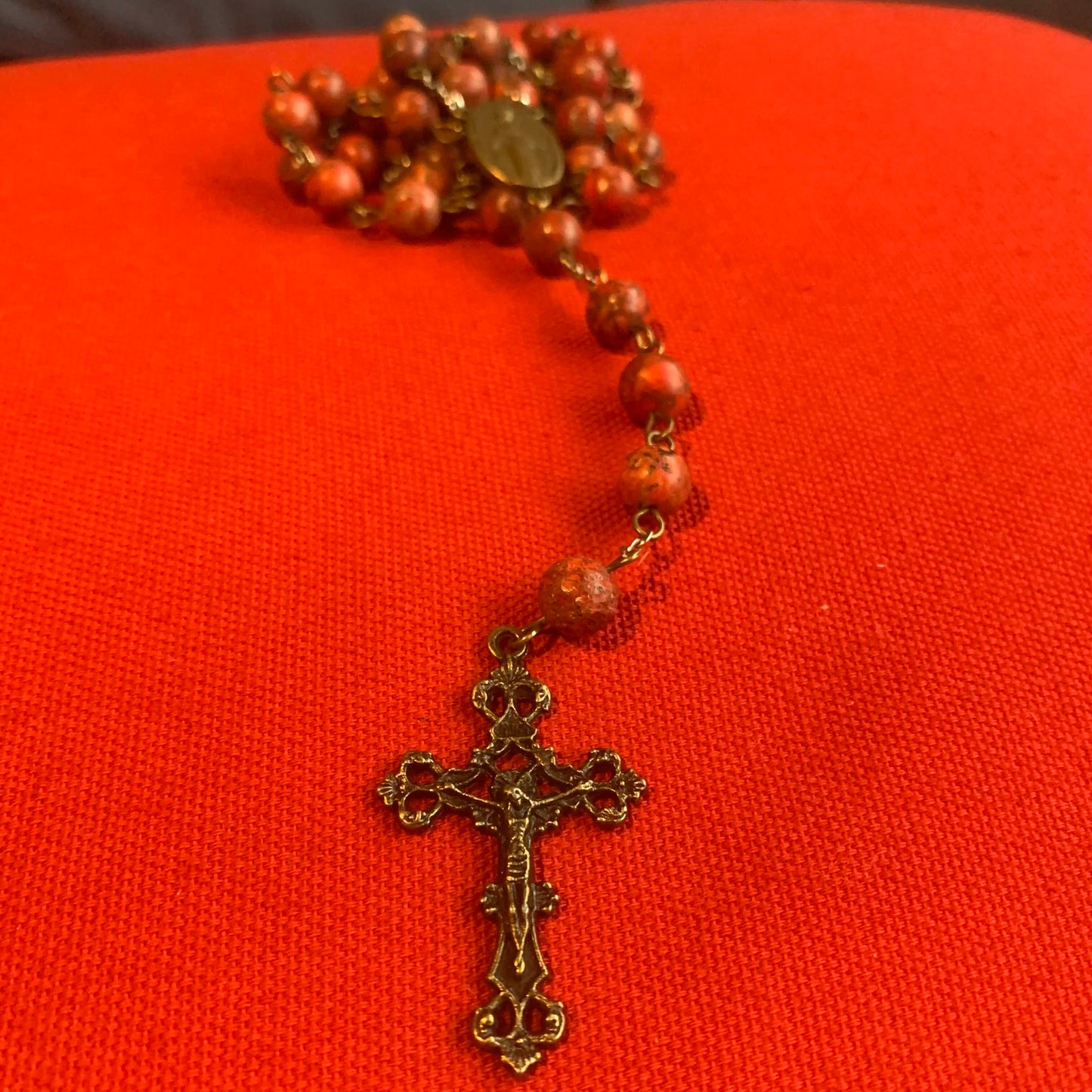 Handmade Rosary Red Stone Rosary Catholic gift