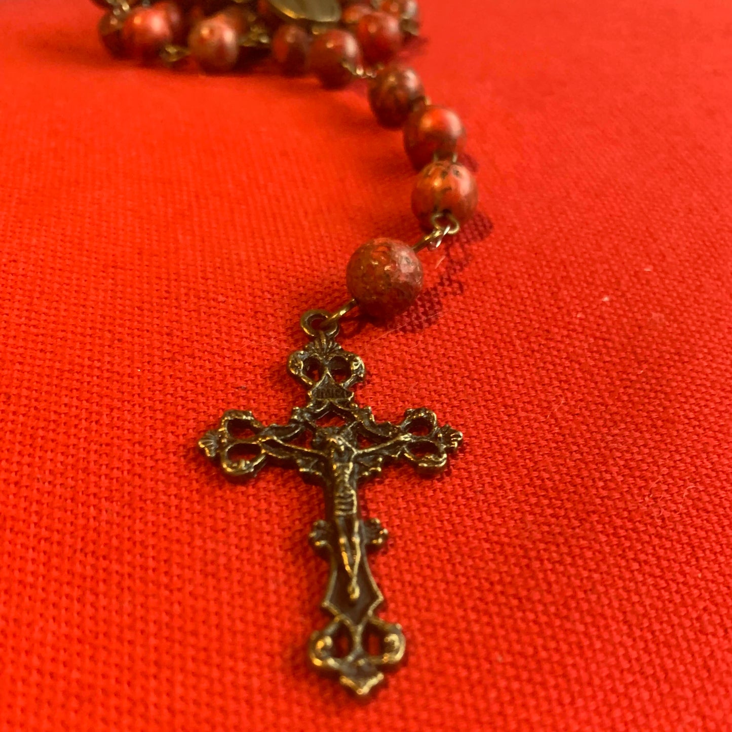 Handmade Rosary Red Stone Rosary Catholic gift