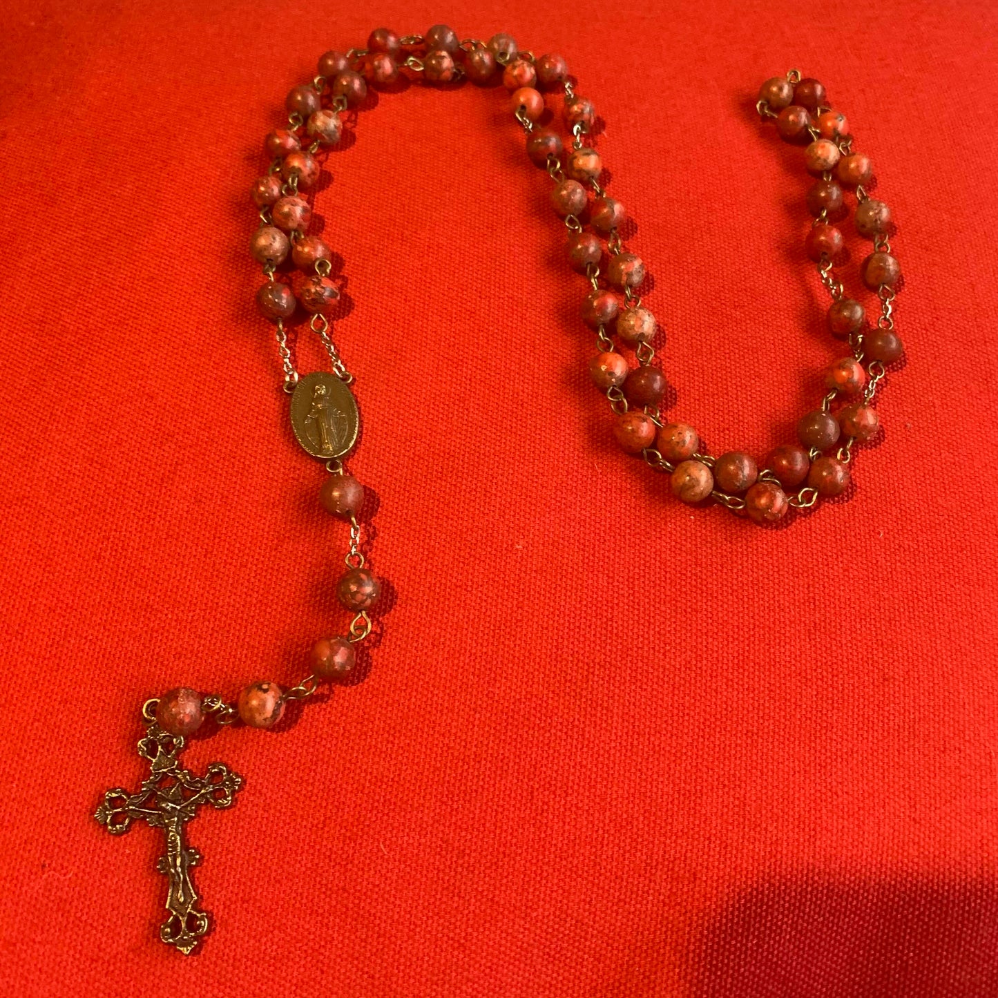 Handmade Rosary Red Stone Rosary Catholic gift