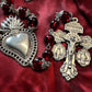 Handmade Red Glass and Silver Rosary