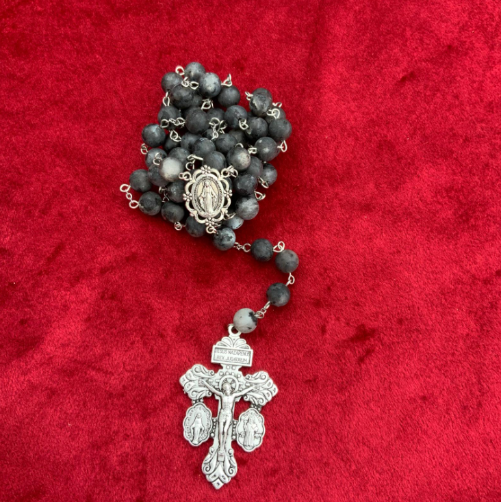 Wooden Rosary Beads Grey