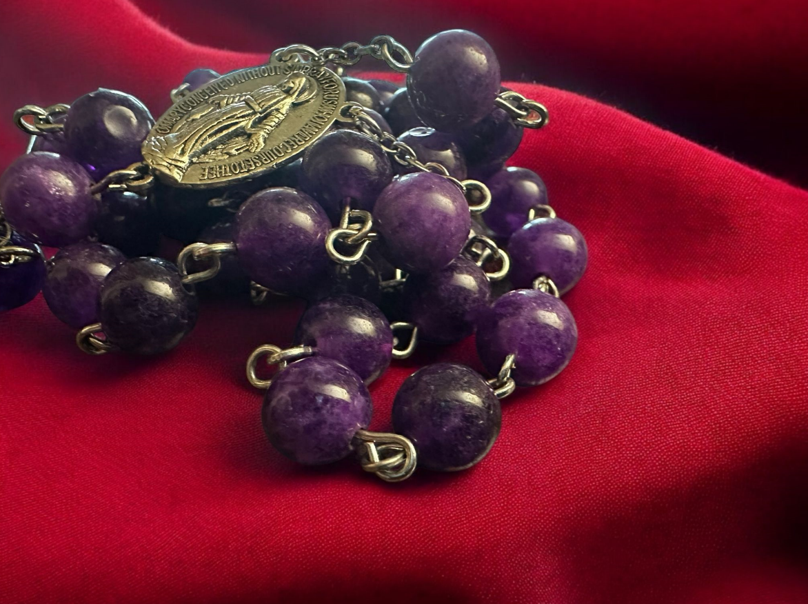 Handmade Rosary Amethyst Rosary Catholic gift