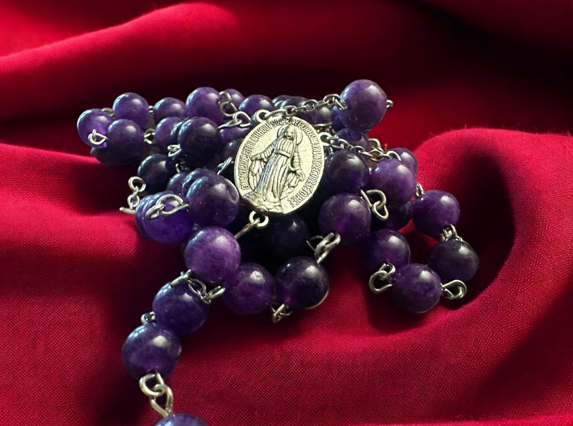 Handmade Rosary Amethyst Rosary Catholic gift