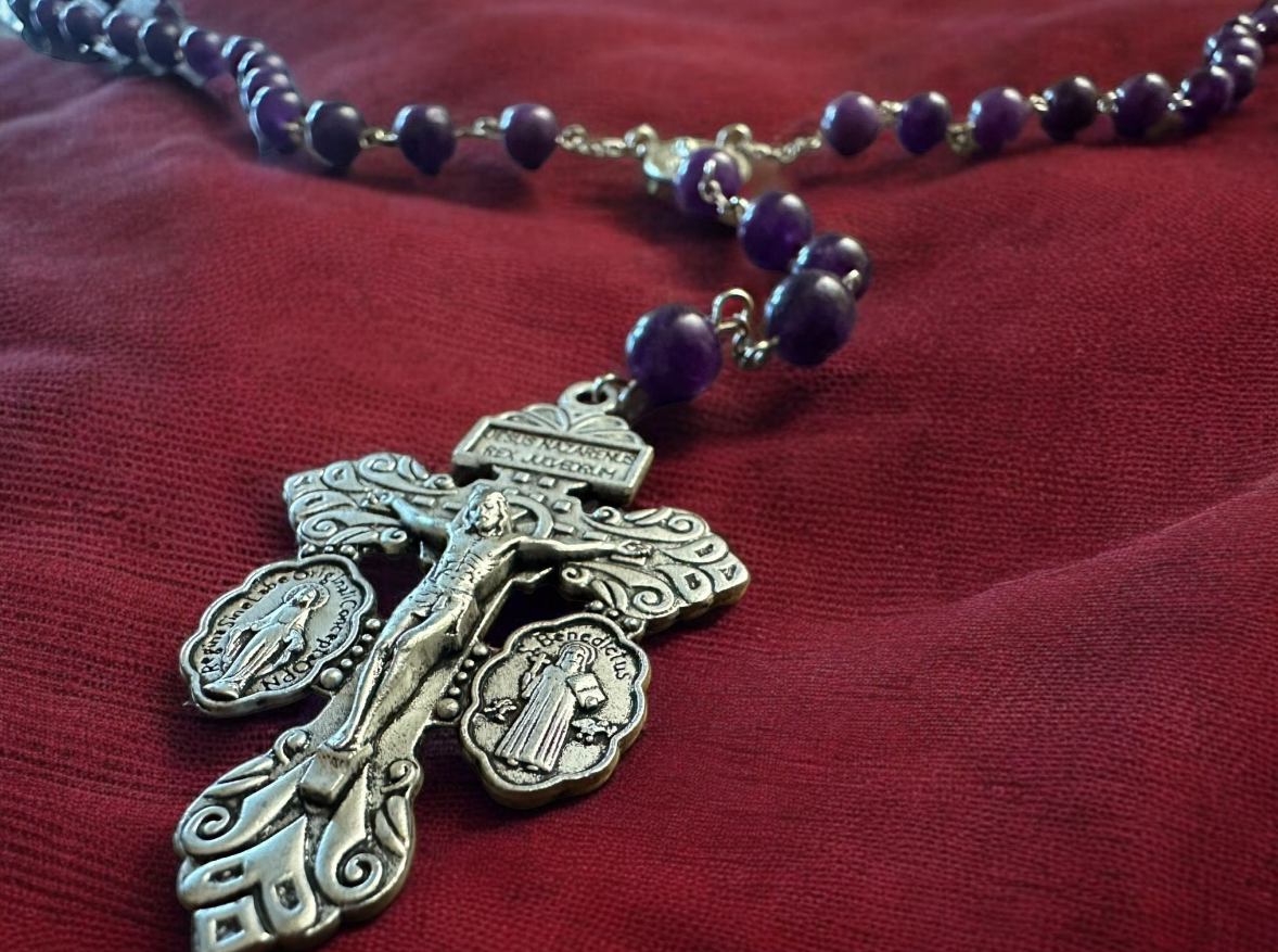 Handmade Rosary Amethyst Rosary Catholic gift