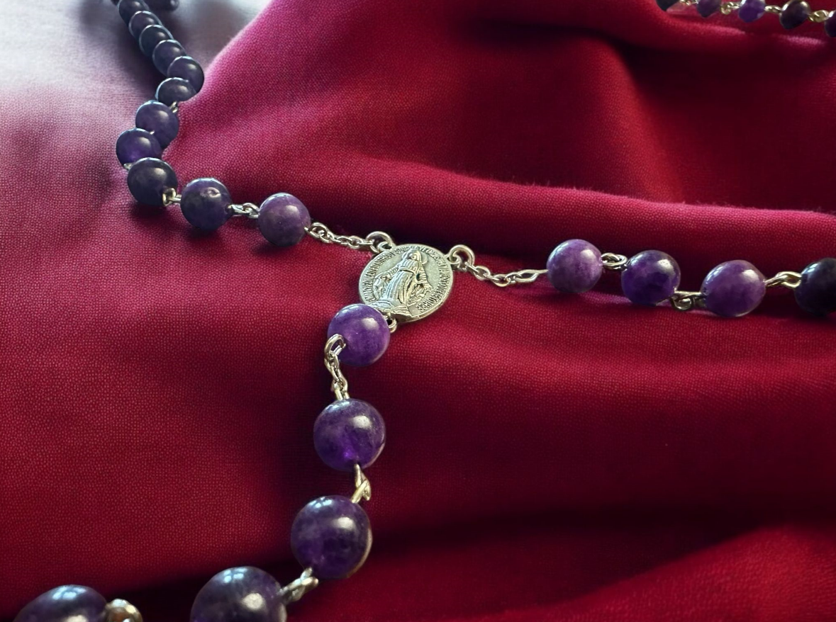 Handmade Rosary Amethyst Rosary Catholic gift