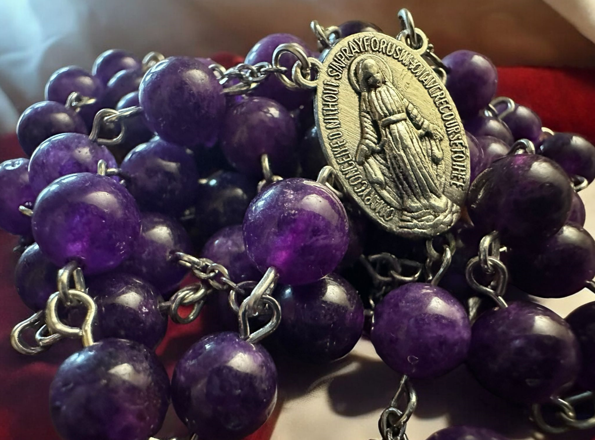 Handmade Rosary Amethyst Rosary Catholic gift