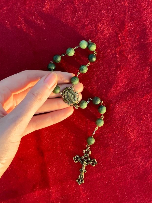 Handmade Green Jade Single Decade Rosary