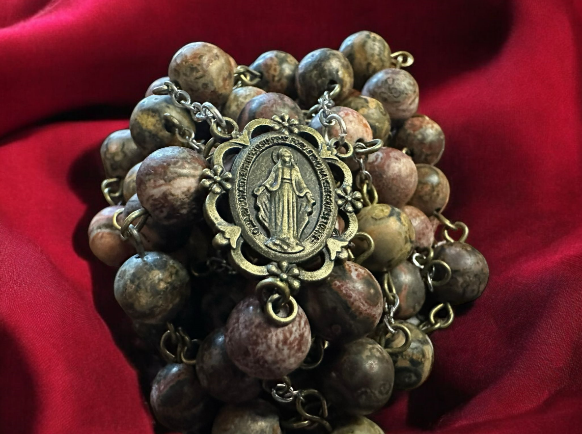 Handmade Zebra Stone Rosary