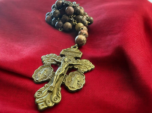 Handmade Zebra Stone Rosary