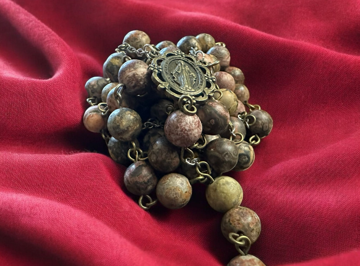 Handmade Zebra Stone Rosary