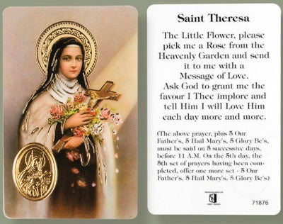 Saint Theresa prayer card